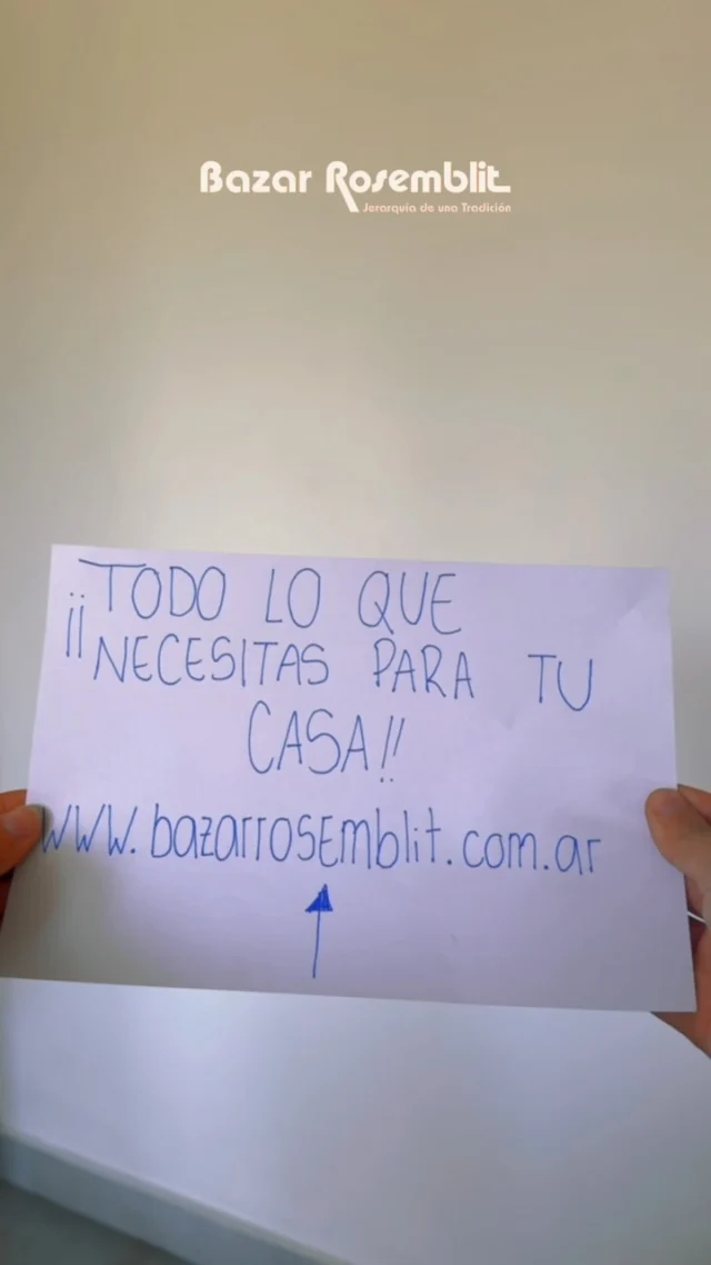 TODO LO QUE NECESITAS PARA TU CASA ESTÁ EN BAZAR ROSEMBLIT🔥💖

¡Ingresá a la web para descubrir mucho más ❤️

🚚 Hacemos envíos a todo el país

#bazar #BazarRoseblit #sartenes #calidad #unica #gastronomía #hogar #cocina