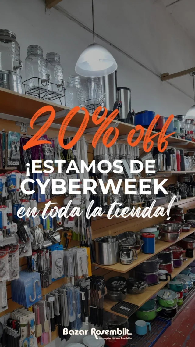 ¡¡ESTAMOS DE CYBER WEEK!! 😍
20% OFF EN TODA LA WEB ❤️
10%OFF por pago con transferencia 
3 cuotas sin interés
envío gratis en CABA en compras superior a $40.000

¡CORRE YA A LA WEB, HAY STOCK LIMITADO!😏

📦Hacemos envíos a todo el país

#bazar #BazarRosemblit #cyberweek #descuento #comprasweb